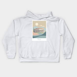 Vintage Rome Colosseum Travel Poster Kids Hoodie